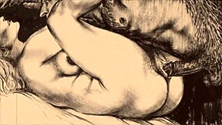 Vintage Erotic Cartoon Illustration From Retro Era