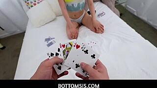 Horny stepsiblings play strip poker and end up having sex