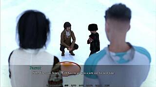 In this amazing threesome, two hoties get nude and play in the game, bare witness to their hentai fun