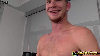 Gay blowjob for a hot jock to get an agent's cock in the business
