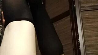 Homemade stocking fetish video