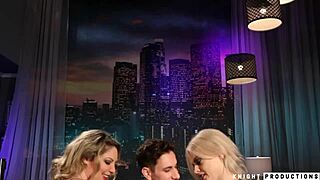 Nadia white and kiki daire distract dumb guy with pussy licking and deepthroat