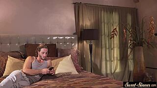 Beautiful mother in law gets cum on her pussy in roleplay sex scene