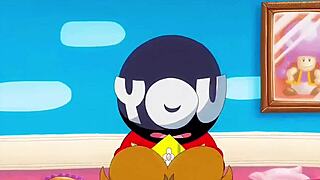 Peach and daisy in sexy lesbian scene with subtitles