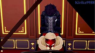 Futaba Sakura、Ann Takamaki、Ren Amamiya在《女神异闻录5》3D色情片里狂野性爱！天啊，那大奶太震撼！