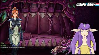 Starcraft slut swallows cum after blowjob and orgasm in anime game