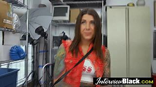 Pretty teenage girl is a good girl and gets rewarded by a CFNM security guard