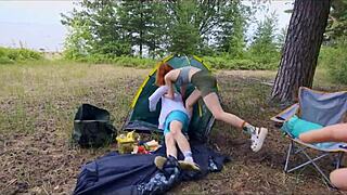 Skinny teen gets fucked by a friend in nature