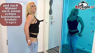 Blonde milf housewife seduces handyman in roleplay