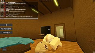 Whore in Roblox porn rides big black cock