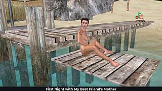 Cute Girl Teasingly Masturbates On Beach With Banana In 3D Cartoon