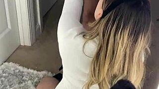 Snowbunny's clothes ripped by BBC, fucked and filled with cum in interracial POV