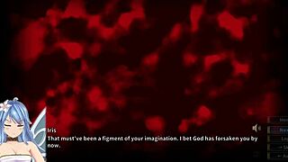 Animelesbian game with fingering and bondage in Holy Nightrique part 7