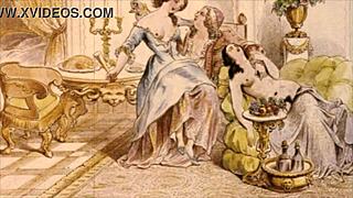 Vintage Illustration of Antique Anime and Hentai Elements