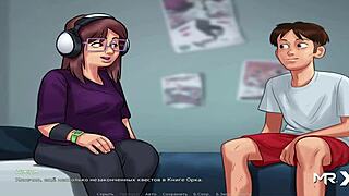 Chubby girl in headphones gets uncensored creampie during sex