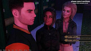 two 18yo sluts sharing cock in wild public threesome