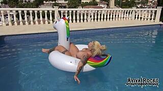 The big tits of my girlfriend heat me up and we fuck watching a movie