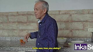 russian stepmother seduces peruvian stepson while husband makes ceviche 🍆💦