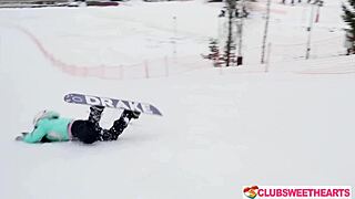 From snowboarding to fucking pussy, Alice Flore and Amelia Ost ask, 'Ready for this?'