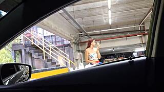 Risky Public Masturbation by Beautiful Woman Outdoors