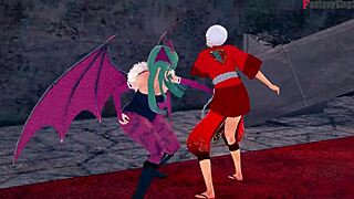 Morrigan, you hate it at first but then say 'fuck me full' in this Halloween special on sheer fantasy.