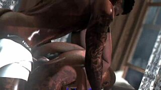 Ginger redhead bent over for monster bbc in cartoon fun