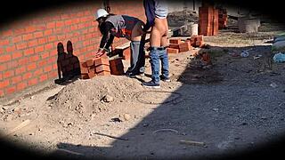 Security camera catches engineer Nataly at construction site