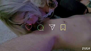 blonde teen 18+ begs for rimjob and cums hard