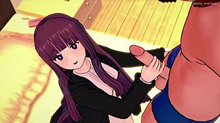 Fern STARTS A NEW SEX LESSON with handjob instruction in 3D cartoon hentai cumshot.