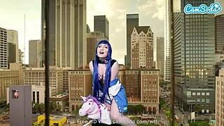 Lizzie Love Cosplays Hinata Hyuga From Naruto, Masturbating On Sybian