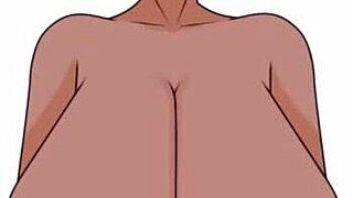 Hentai speed painting showcases big-titted cute slut in vivid detail.