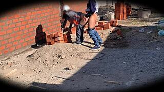 Security camera catches engineer Nataly at construction site