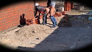 Security camera catches engineer Nataly at construction site