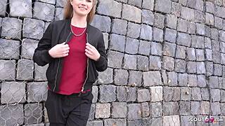 Немецкий скаут подбирает блондинку Оливию Спаркл для грубого кастинга