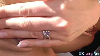 Mature british milf fingering in stockings and heels.