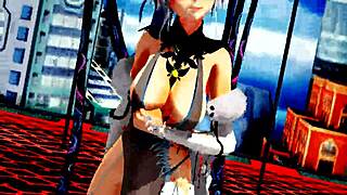 Beautiful anime girl dances half-naked