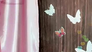 I watch her sexy webcam show.