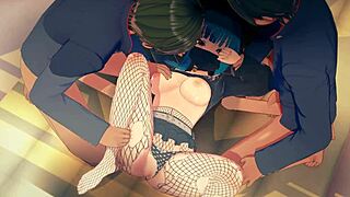 can you handle a gothic anime hentai babe with big tits getting fucked by three guys?