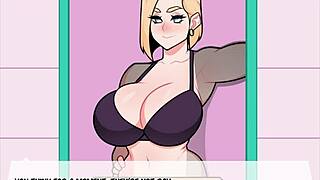 Android 18 blowjob parody fun