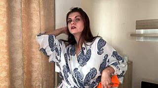 stepmother with fat cock makes stepson lick her milky nipples