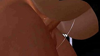 Futa slut rides and cums on her elf prisoner's dick