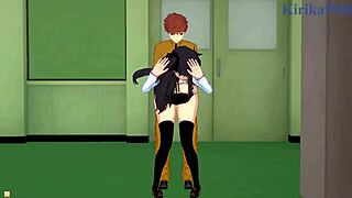 Saber and Rin Tohsaka tease Shirou Emiya in intense hentai sex