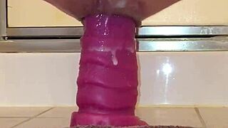 Emotional release with huge bad dragon sleipnir gaping