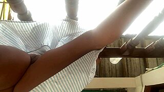 Pretty stepmother’s panties with a camel toe are very hot