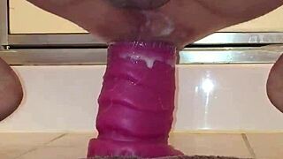 Emotional release with huge bad dragon sleipnir gaping