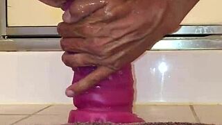 Emotional release with huge bad dragon sleipnir gaping