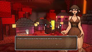 Hornycraft Parody: Teen Girl Gets Public Creampie In Crowd