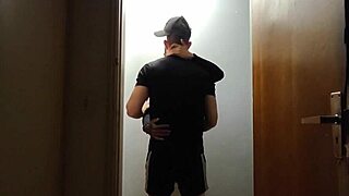 Cameras catch friends fucking in gym corridor