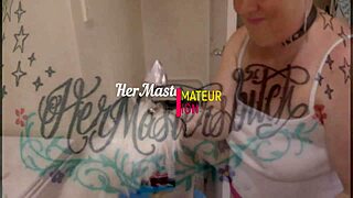 Submissive amateur sucks and pisses while getting tattooed