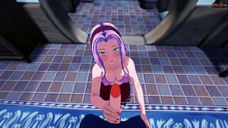 Sakura takes POV pounding doggystyle after swallowing cum in Naruto hentai